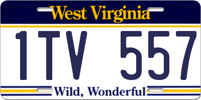 WV license plate 1TV557