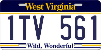 WV license plate 1TV561