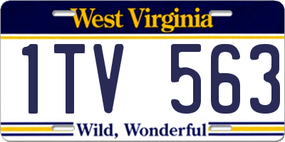 WV license plate 1TV563