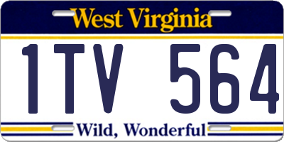 WV license plate 1TV564