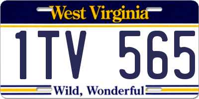 WV license plate 1TV565