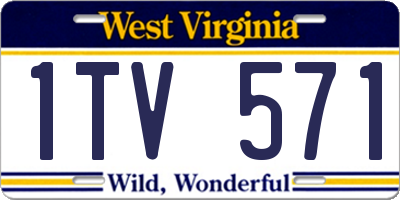 WV license plate 1TV571