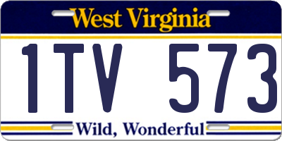 WV license plate 1TV573