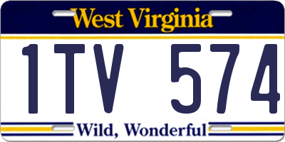 WV license plate 1TV574