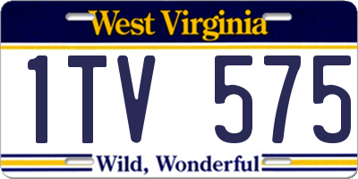 WV license plate 1TV575