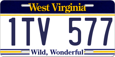 WV license plate 1TV577
