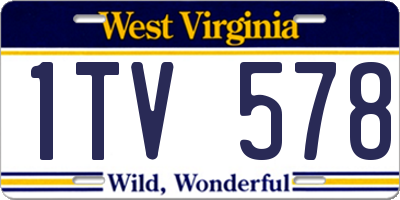 WV license plate 1TV578
