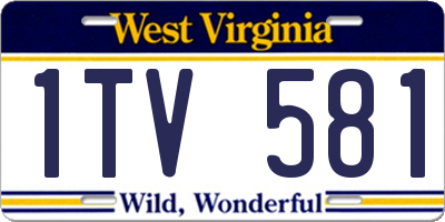 WV license plate 1TV581