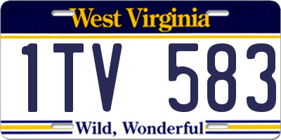 WV license plate 1TV583