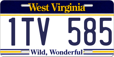 WV license plate 1TV585
