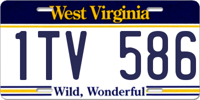 WV license plate 1TV586