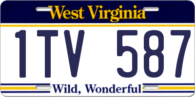 WV license plate 1TV587
