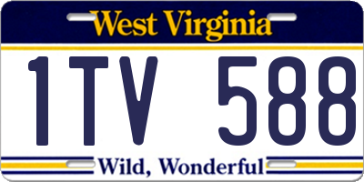 WV license plate 1TV588