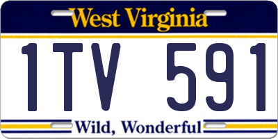 WV license plate 1TV591