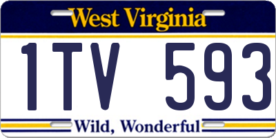 WV license plate 1TV593