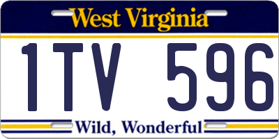 WV license plate 1TV596