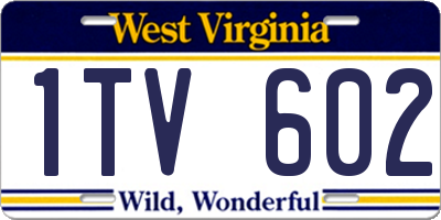WV license plate 1TV602