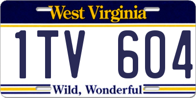 WV license plate 1TV604