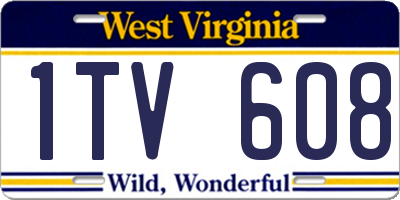 WV license plate 1TV608