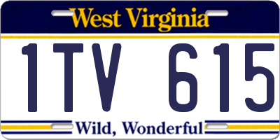 WV license plate 1TV615