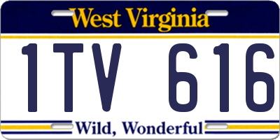 WV license plate 1TV616