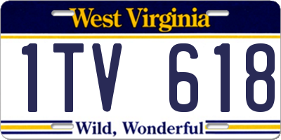 WV license plate 1TV618