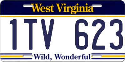 WV license plate 1TV623