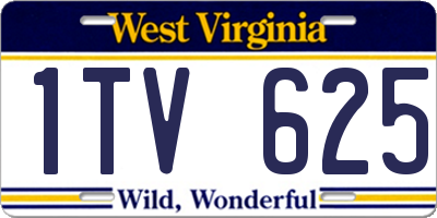 WV license plate 1TV625