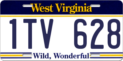 WV license plate 1TV628
