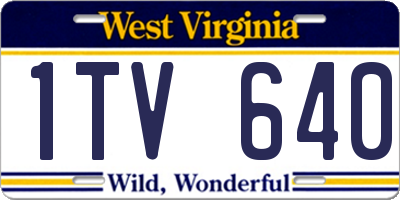WV license plate 1TV640
