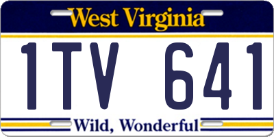 WV license plate 1TV641
