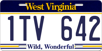 WV license plate 1TV642