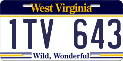 WV license plate 1TV643