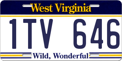 WV license plate 1TV646