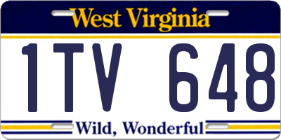 WV license plate 1TV648