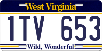 WV license plate 1TV653
