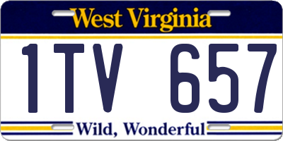 WV license plate 1TV657