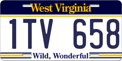 WV license plate 1TV658