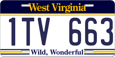 WV license plate 1TV663