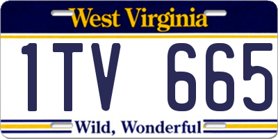 WV license plate 1TV665