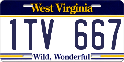 WV license plate 1TV667