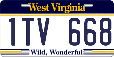 WV license plate 1TV668