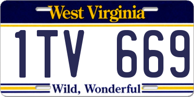 WV license plate 1TV669