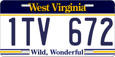 WV license plate 1TV672