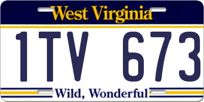 WV license plate 1TV673