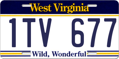 WV license plate 1TV677