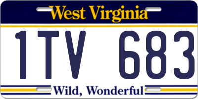 WV license plate 1TV683