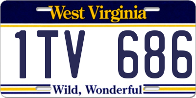 WV license plate 1TV686