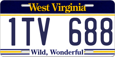WV license plate 1TV688