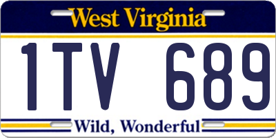 WV license plate 1TV689